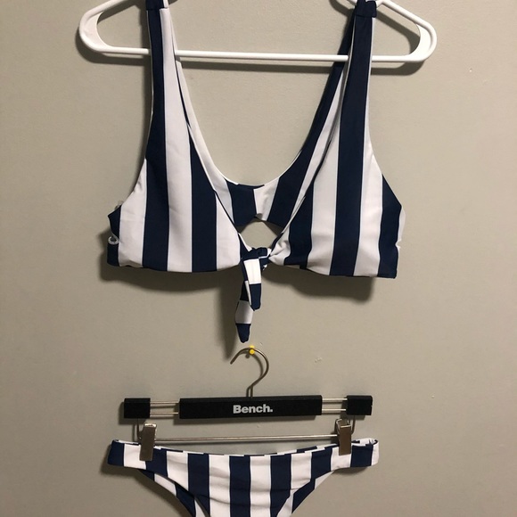 Shein striped knot front bikini swimsuit #103 - Picture 4 of 7